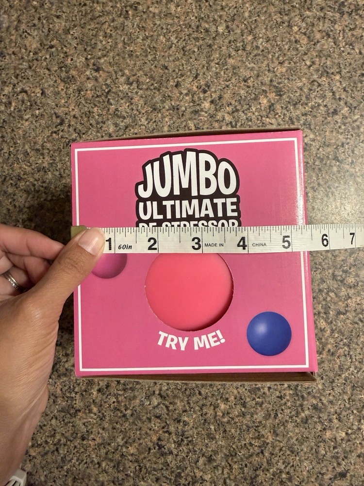 Crazy Fun Jumbo Ultimate De-Stressor Stretchable Squishable Squeeze Ball Pink