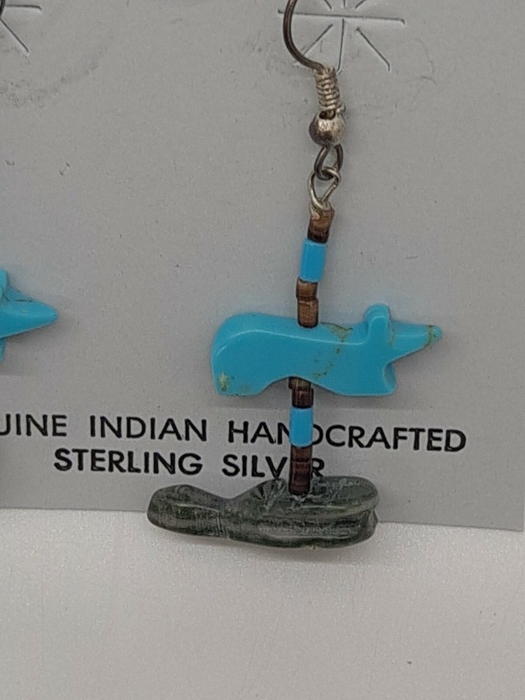 Native American Beaded Dangle Earrings D5