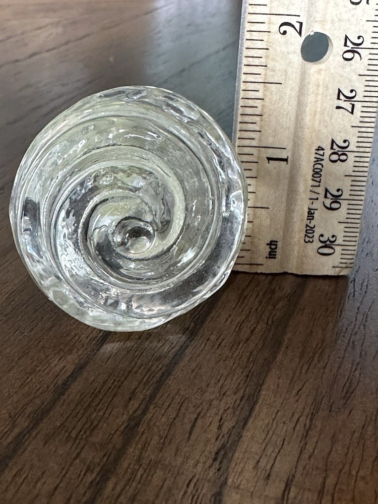 Large Clear Glass Crystal Cabinet Knobs Drawer Pulls 1-1/2” NWT Rosebud Swirl