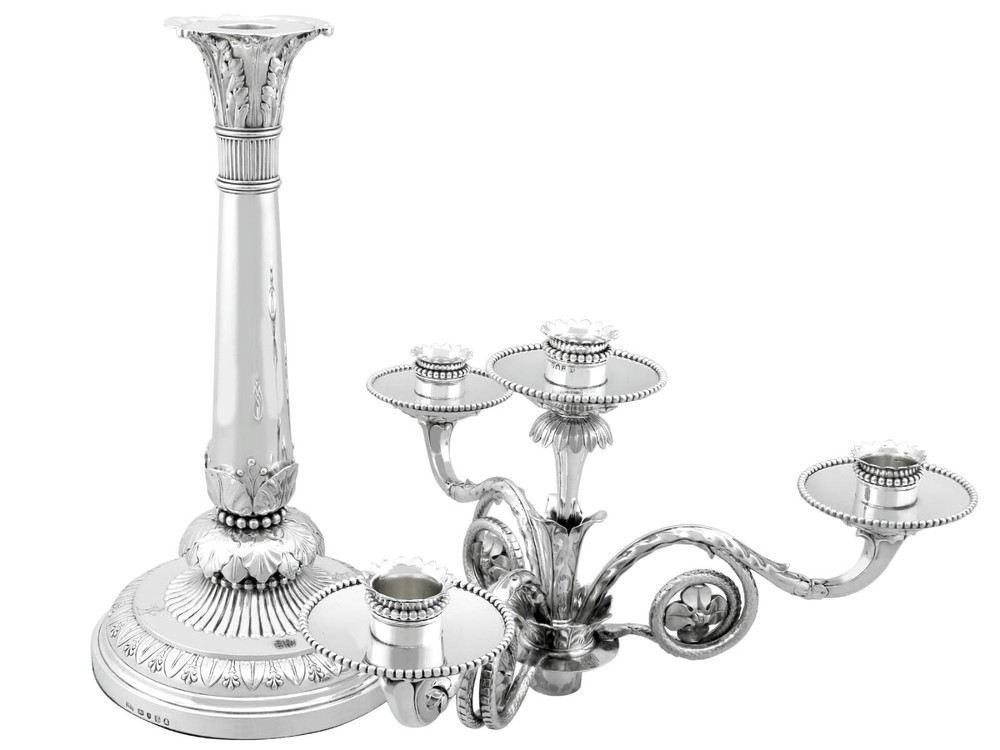Antique Sterling Silver Four Light Candelabrum Centrepiece