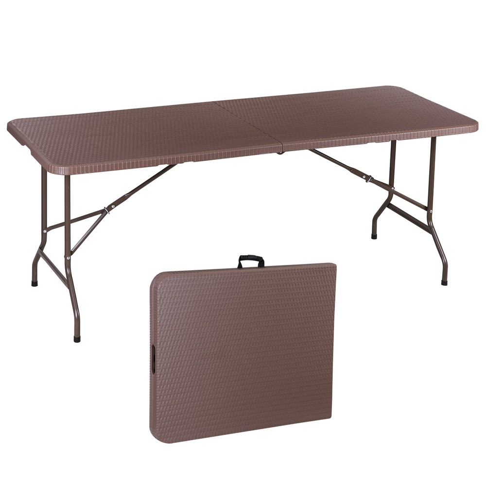 6ft Folding Table with Handle & Safety Locks - Portable Picnic & Camping Table