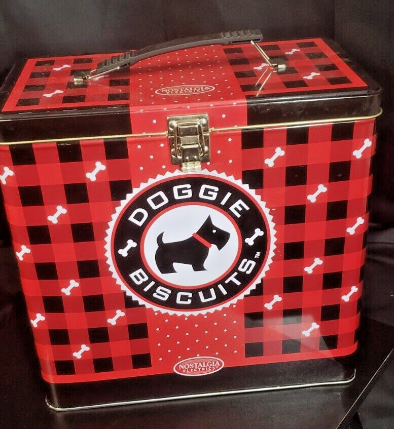 Nostalgia Electronics Electric Dog Biscuit Maker Kit Storage Tin TESTED