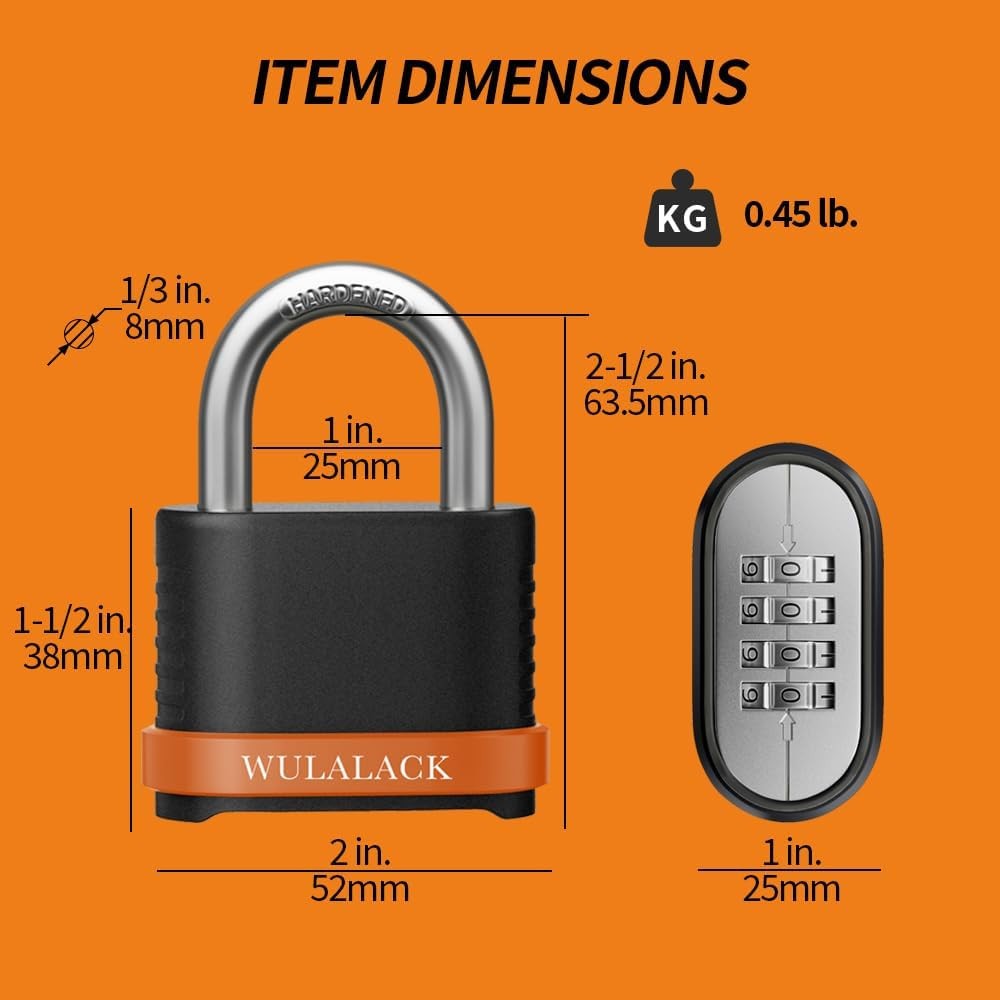Candado de combinación resistente de 6 unidades, reajustable de 4 dígitos para e