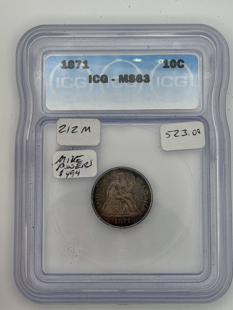 1871 Liberty Seated Half Dime ICG MS-63