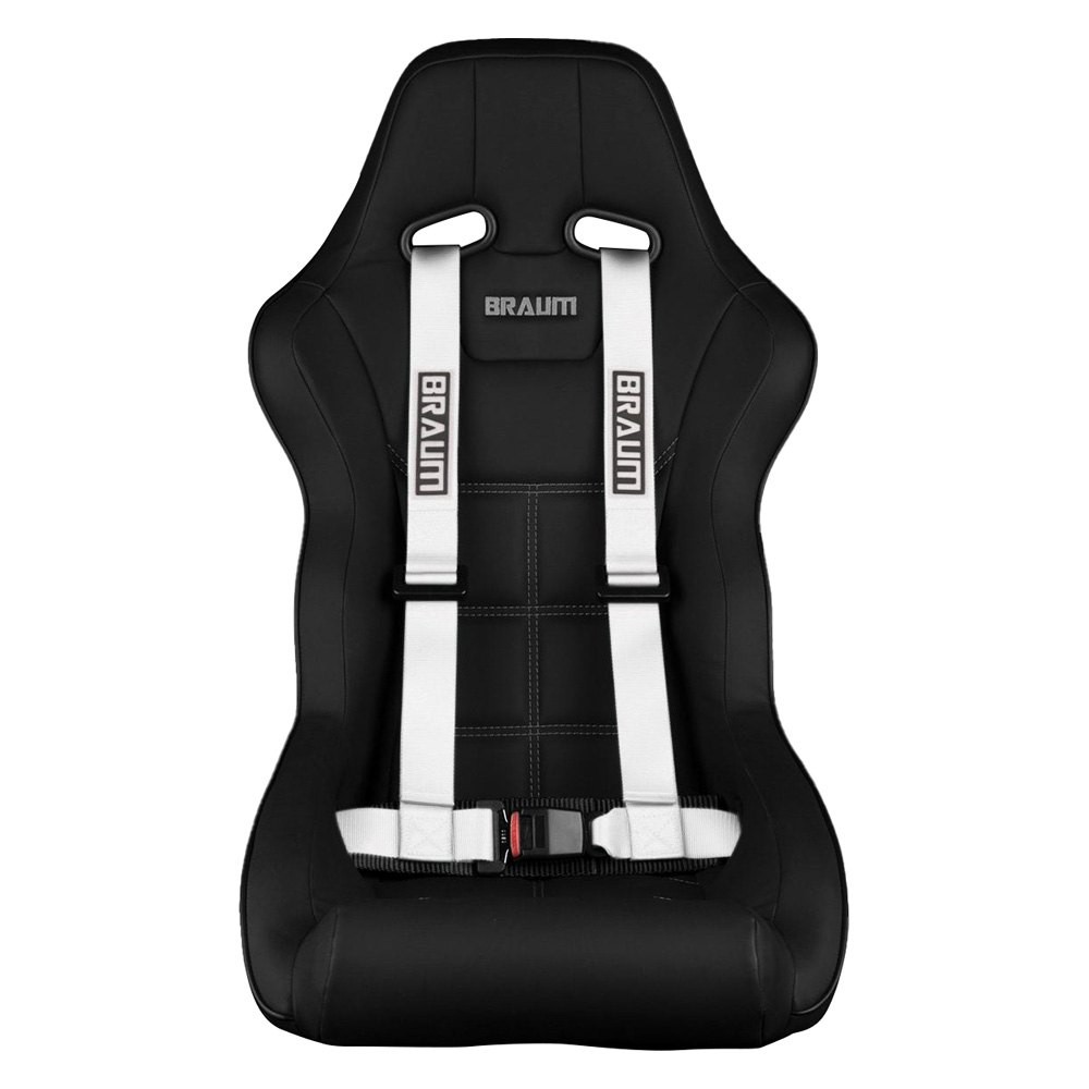 Braum BRH-WHP4 4-Point 2" Strap Harness Belts, White