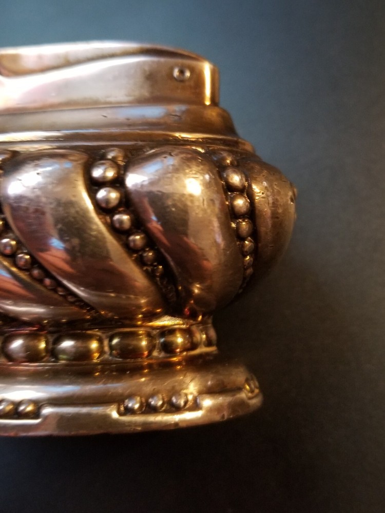 Ronson Crown Heavy Silver Plate Table Lighter Vintage