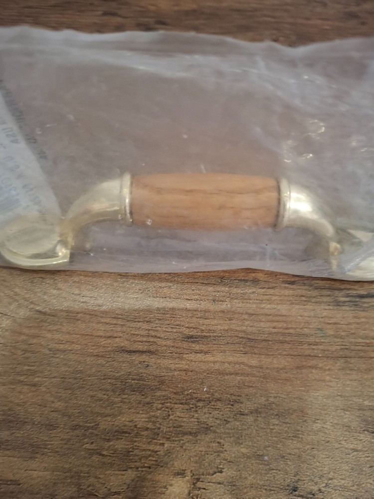 New Vintage Amerock Wood Brass Drawer Pull