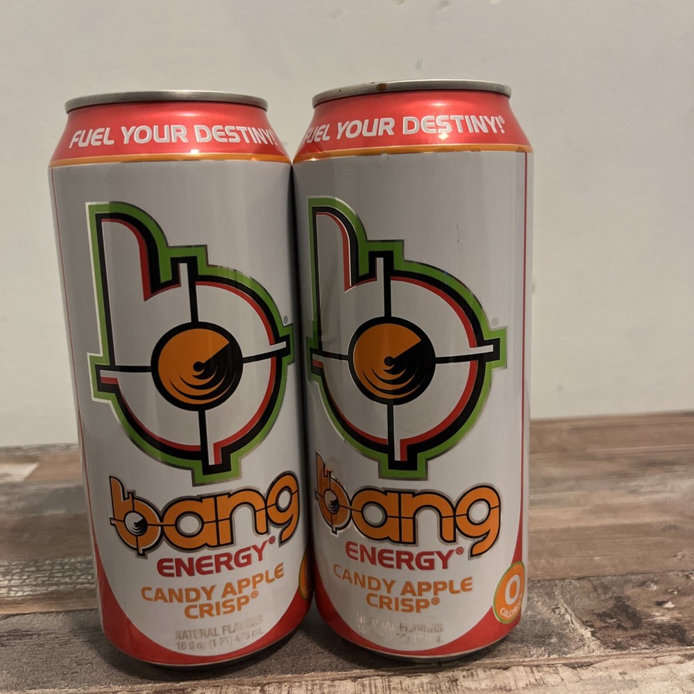 2x Bang Energy Candy Apple Crisp 16oz Cans - Zero Sugar
