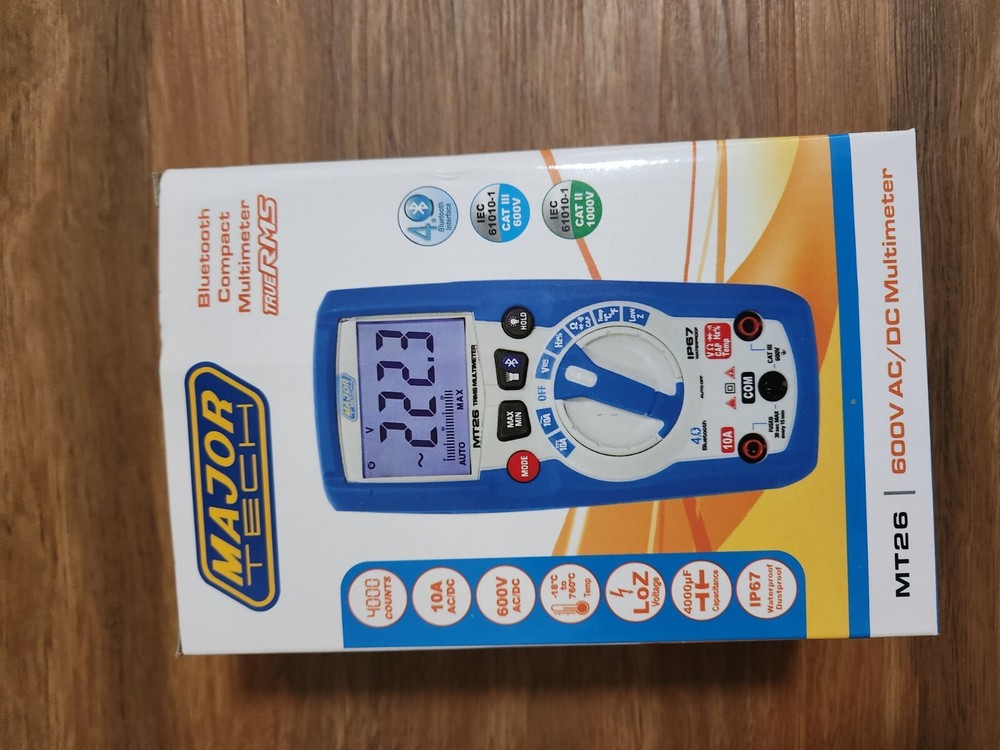600V AC/DC True RMS Bluetooth Multimeter - MAJOR TECH - MT26