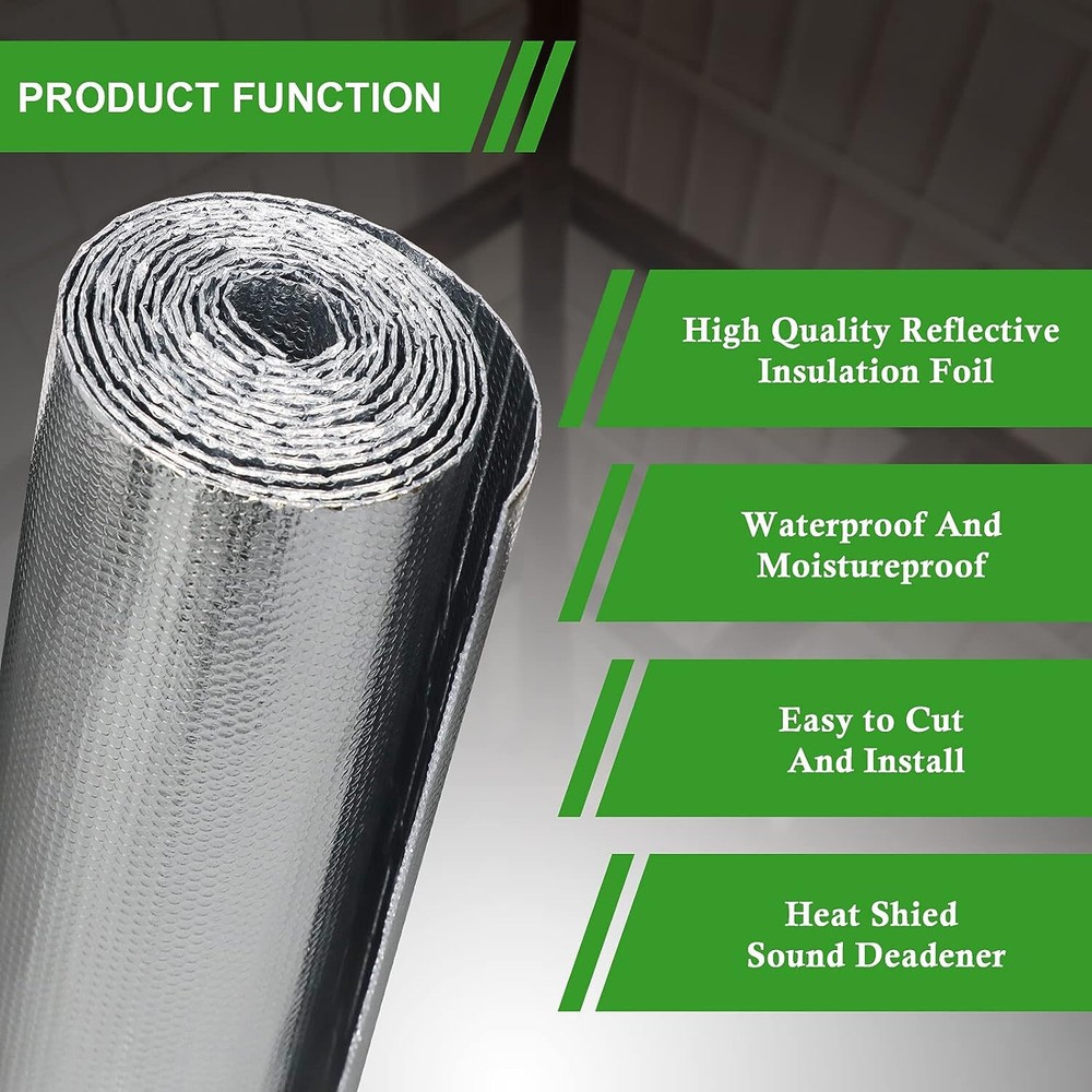 Reflective Foil Insulation Bubble Roll Reflectix Heavy Duty Double Sided 4x5 S