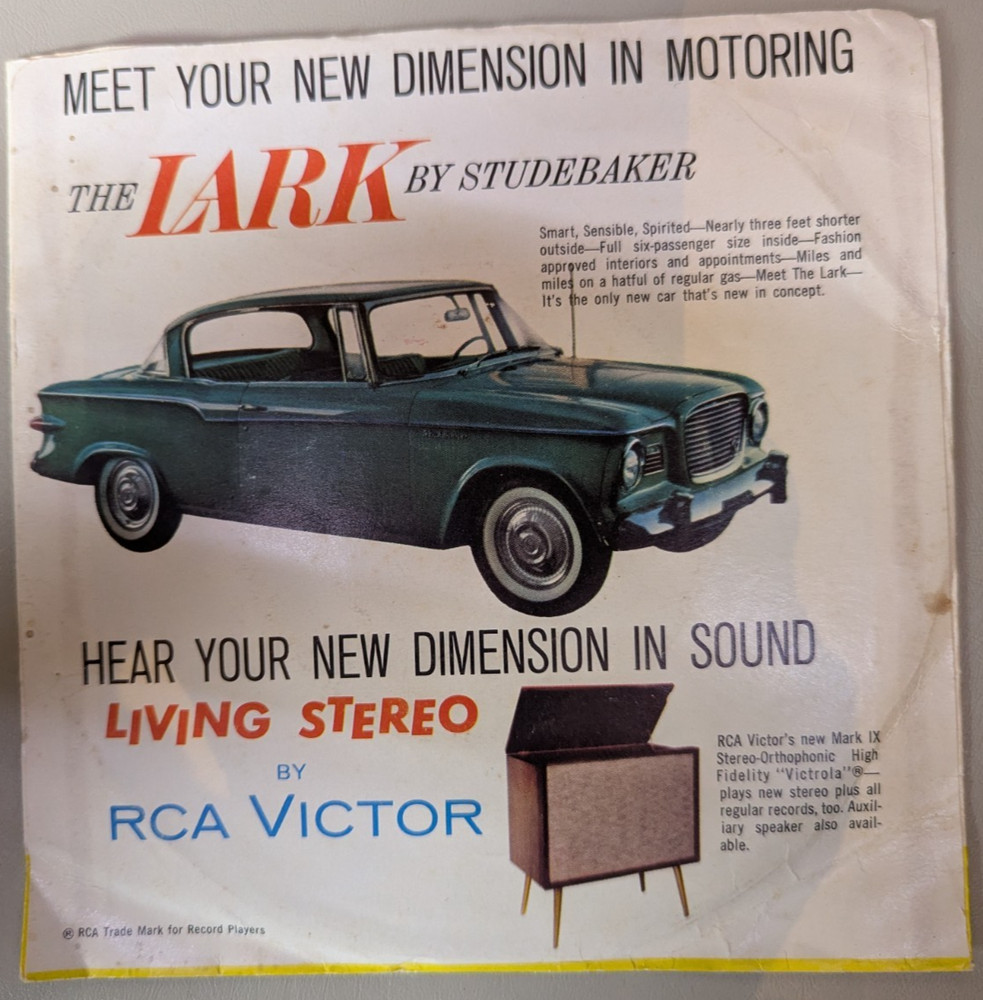 Studebaker Lark Promotional Record by Pat Suzuki