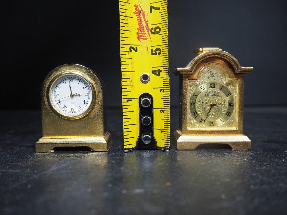 2 x Miniature Brass Clocks (1 is Widdop)