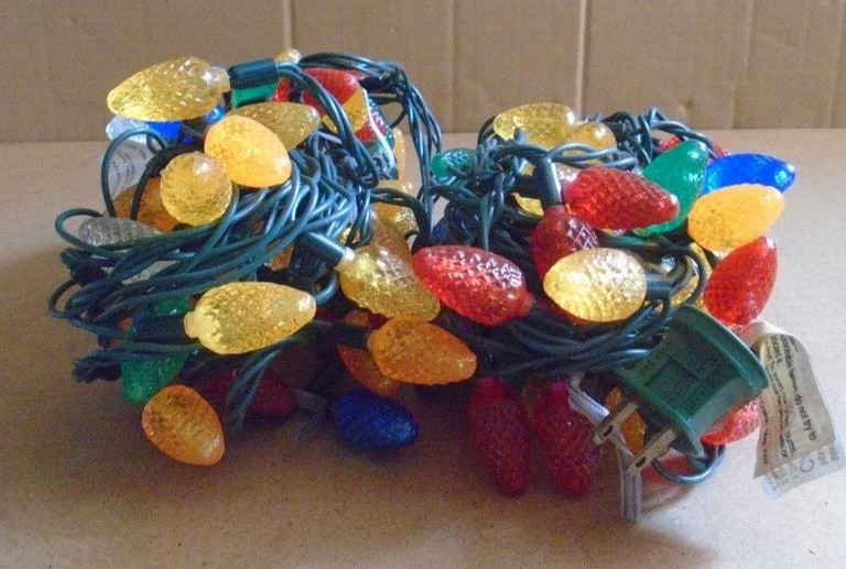 Christmas Lights Celebrations Multi-Color LED 60 Bulbs (C6) 2-String SETS