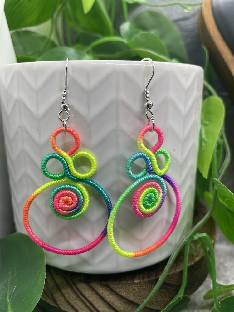2.75” Silver-tone Wrap Bohemian Drop Dangle Earring Set  New Free Ship B4752