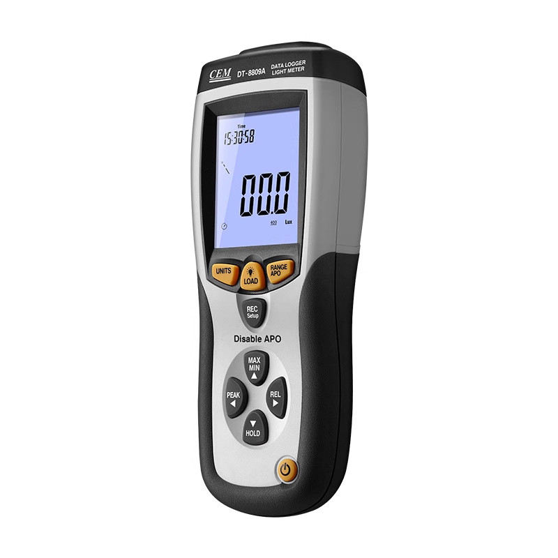 NEW CEM DT-8809A Handheld Light Meter Range 400,000Lux Data Log 99 USB