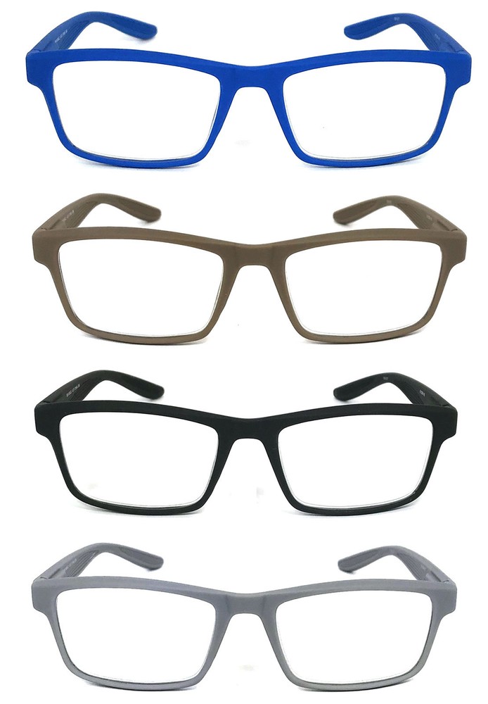 1 or 2 Pair Men Women Retro Square Rubberized Frame Reading Glasses Spring Hinge