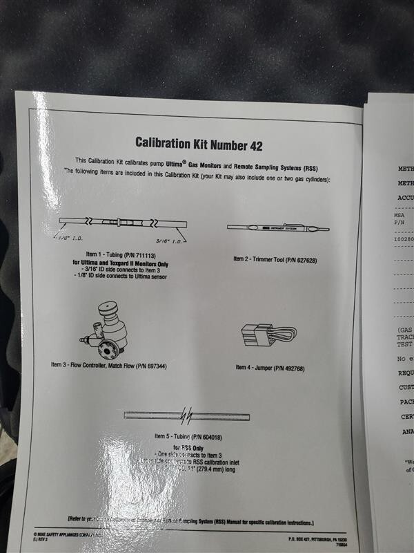 MSA No.42 Calibration Kit for Ultima Gas Monitors and Remote Sampling Systems