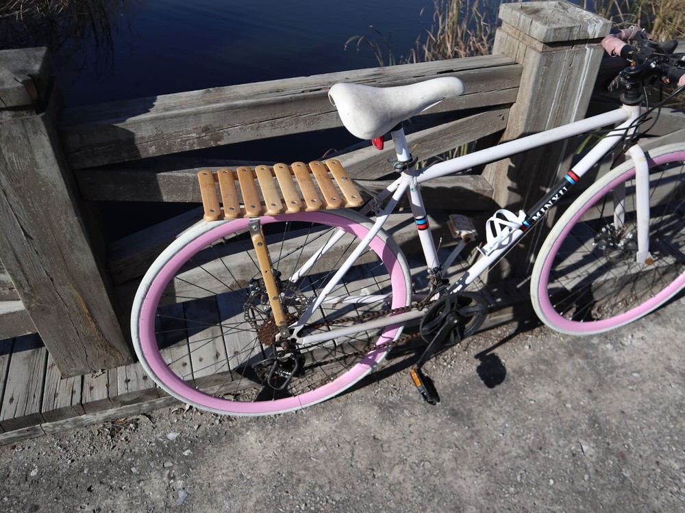 Bamboo Bicycle Rear Rack With Bungee Cords