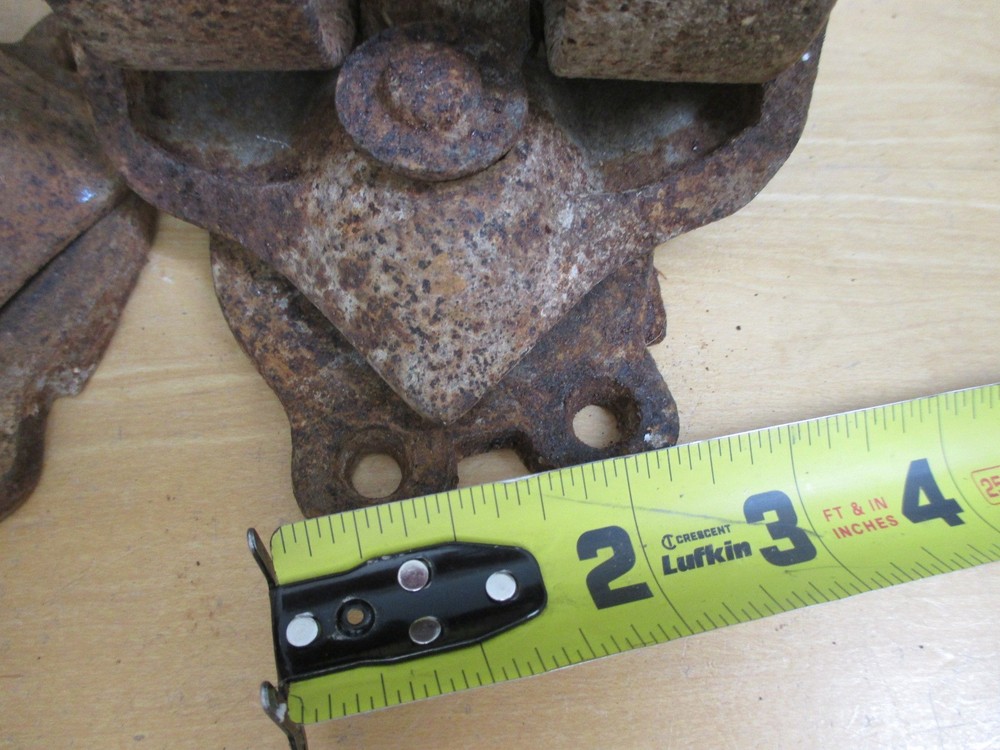 2 Cast Iron Hercules Double 3” Casters *Rusty* 2A