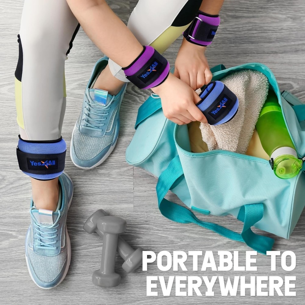 2lb Adjustable Ankle & Wrist Weights - Versatile for Gym & Home Training