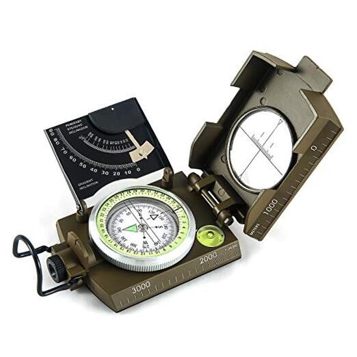 Multifunctional Military Sighting Navigation Compass with Inclinometer-Green