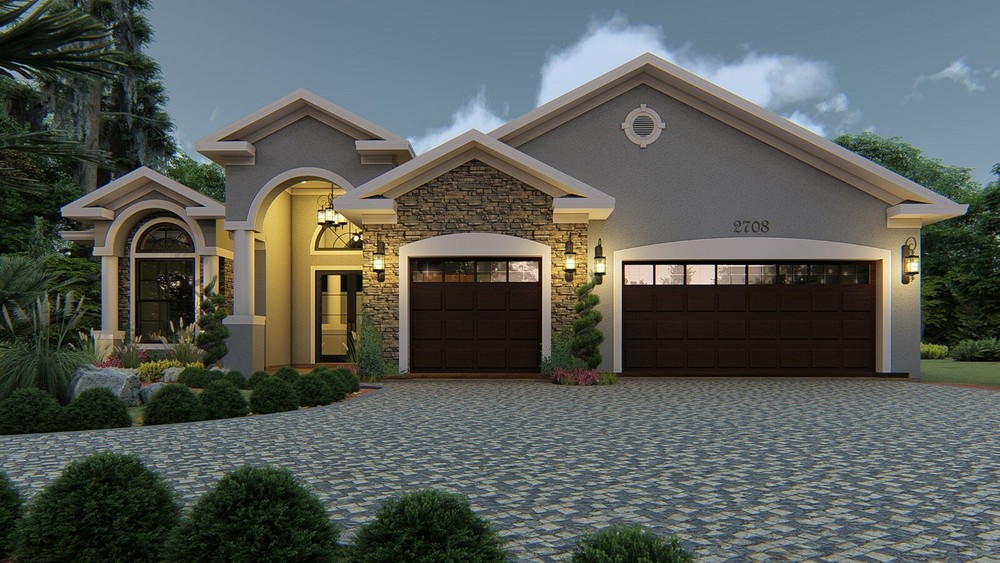 BLUEPRINTS MEDITERRANEAN HOUSE PLAN ARCHUP #106M