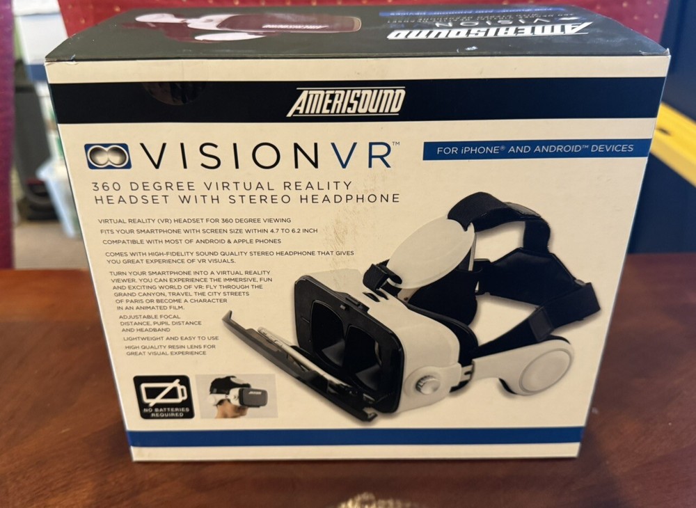 AmeriSound Vision VR 360 Virtual Reality HeadSet,w/headphone