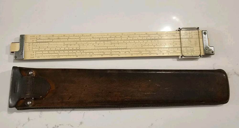 Vintage K&E LL Decitrig Duplex Sliding Scale SRT With Leather Case