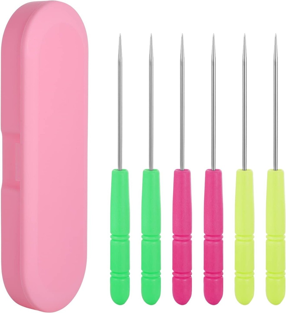 6-piece cookie marking tool set with icing mixing needle