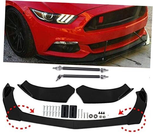 Universal Front Bumper Lip Chin Spoiler PP Front Bumper Lip Point head shape