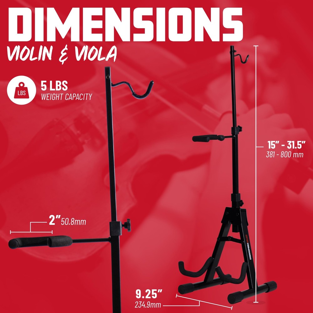 Recital Series Adjustable Stand for Violin & Viola for Performance Practice