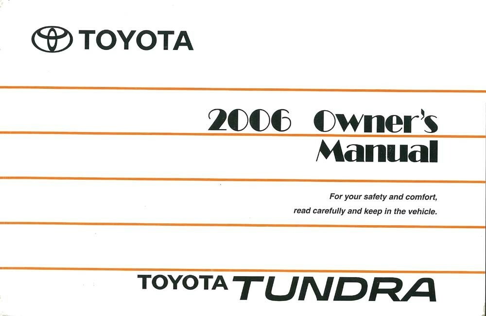 2006 Toyota Tundra Owner's Manual
