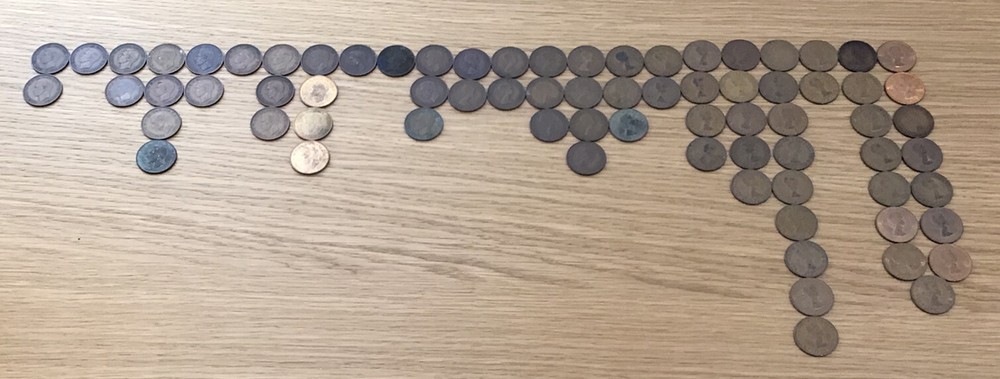 75 British Pre-Decimal Half Penny Coins - Various Dates ( 1938 - 1967 )