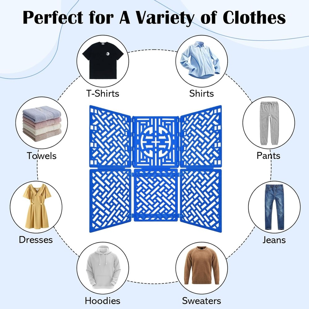 Shirt Folder Board for Closet Organization, Laundry Folding Board, Blue