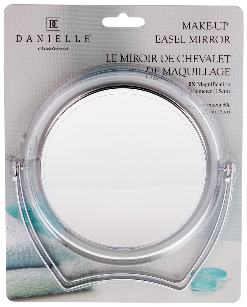 Danielle Creations Easel Makeup Mirror, 5X Magnification, (Packaging May Vary)