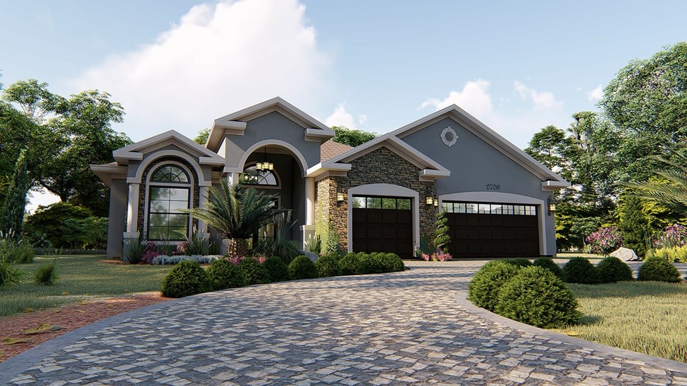 BLUEPRINTS MEDITERRANEAN HOUSE PLAN ARCHUP #106M