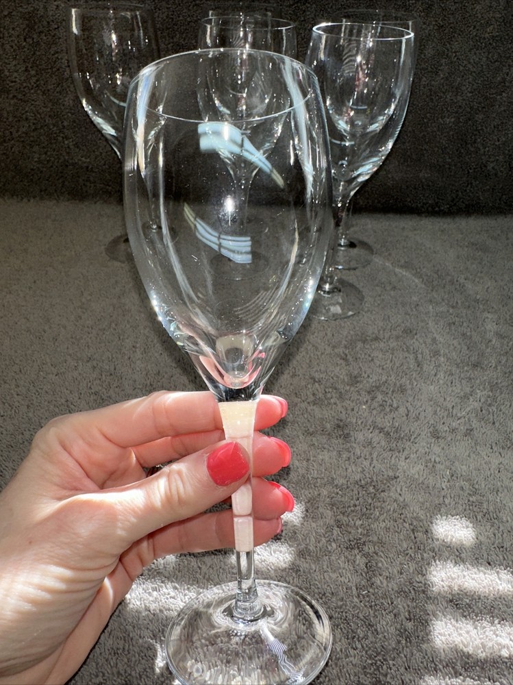 6 Lenox (Possibly Allegro Pattern) Crystal 7 5/8" Wine Glasses