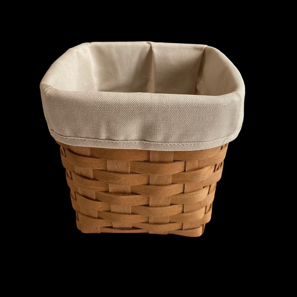 Small Longaberger Basket with Fabric Liner SIGNED 2010