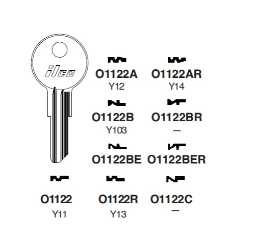 Ilco 01122BR Yale Key Blank uncut (1 Pc)