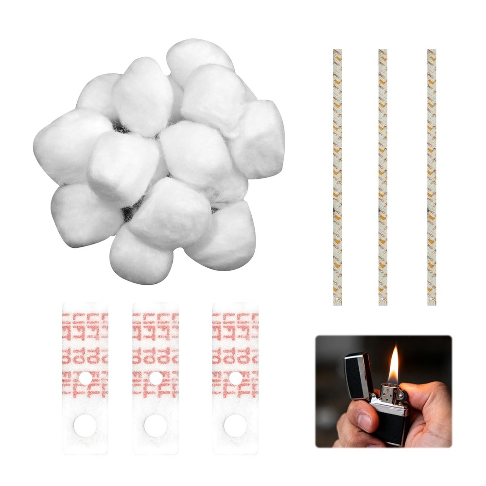Cotton Wadding Felt Wick Kit for Universal Lighters - Easy to Use