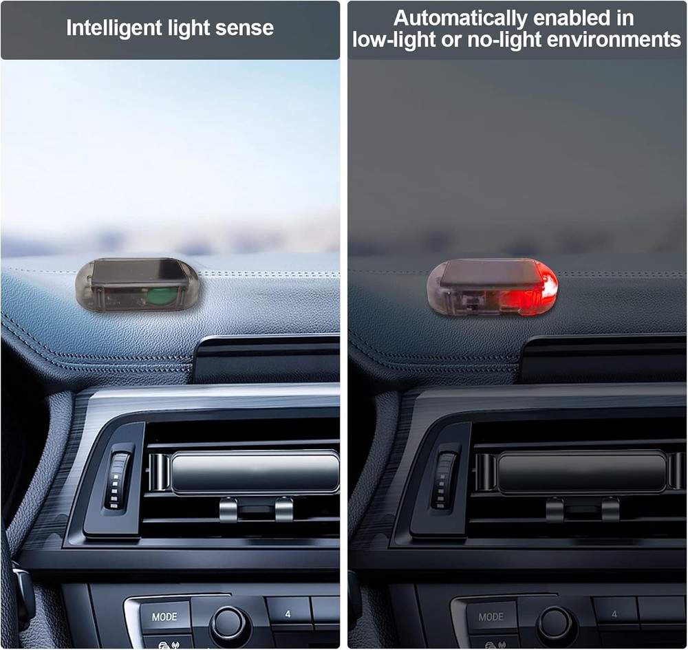 Car Alarm Warning Solar Flash LED Light Fake Security System Anti-theft Signa
