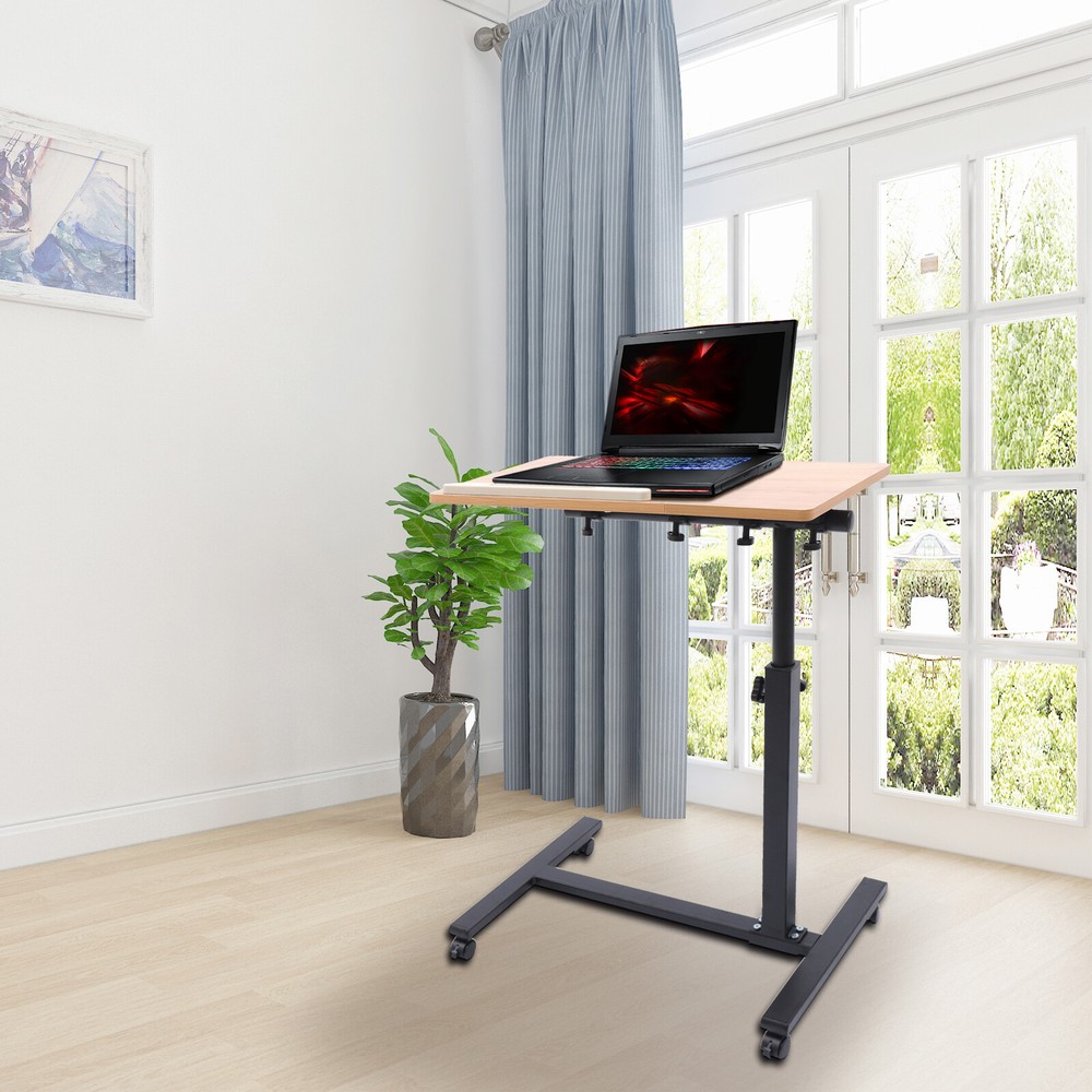 Home Office Laptop Desk Rolling Adjustable 360?? Rotation Computer Mobile Stand