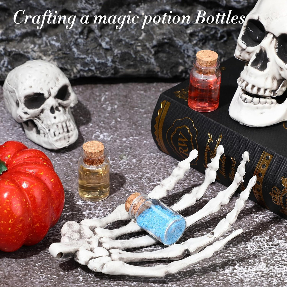 50 Packs 10ml Mini Plastic Bottles with Corks Small Potion Bottles Tiny Clear...