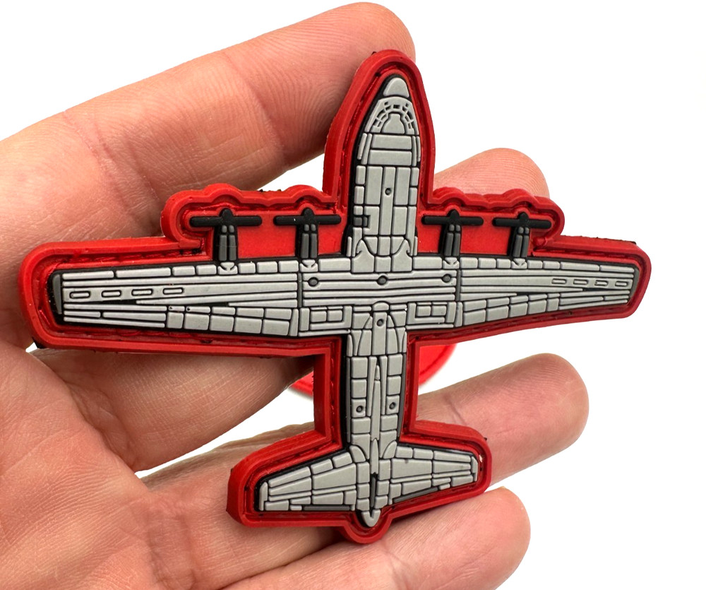 C-130 RED BUNDLE- ROUND SHOULDER & C-130 SILOUETTE- HIGH QUALITY PVC PATCH
