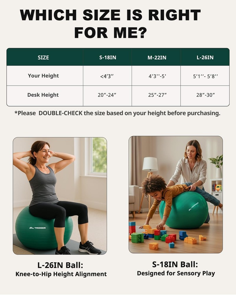 Exercise Ball for Physical Therapy & Workout - Swiss Ball for Core Strength, ...