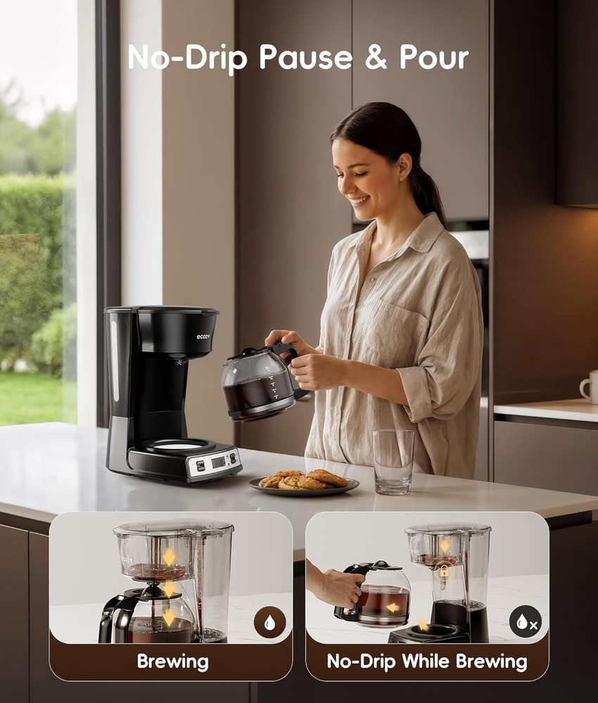 12-Cup Drip Coffee Maker with Electric Coffee Grinder Combos, Programmable Coffe