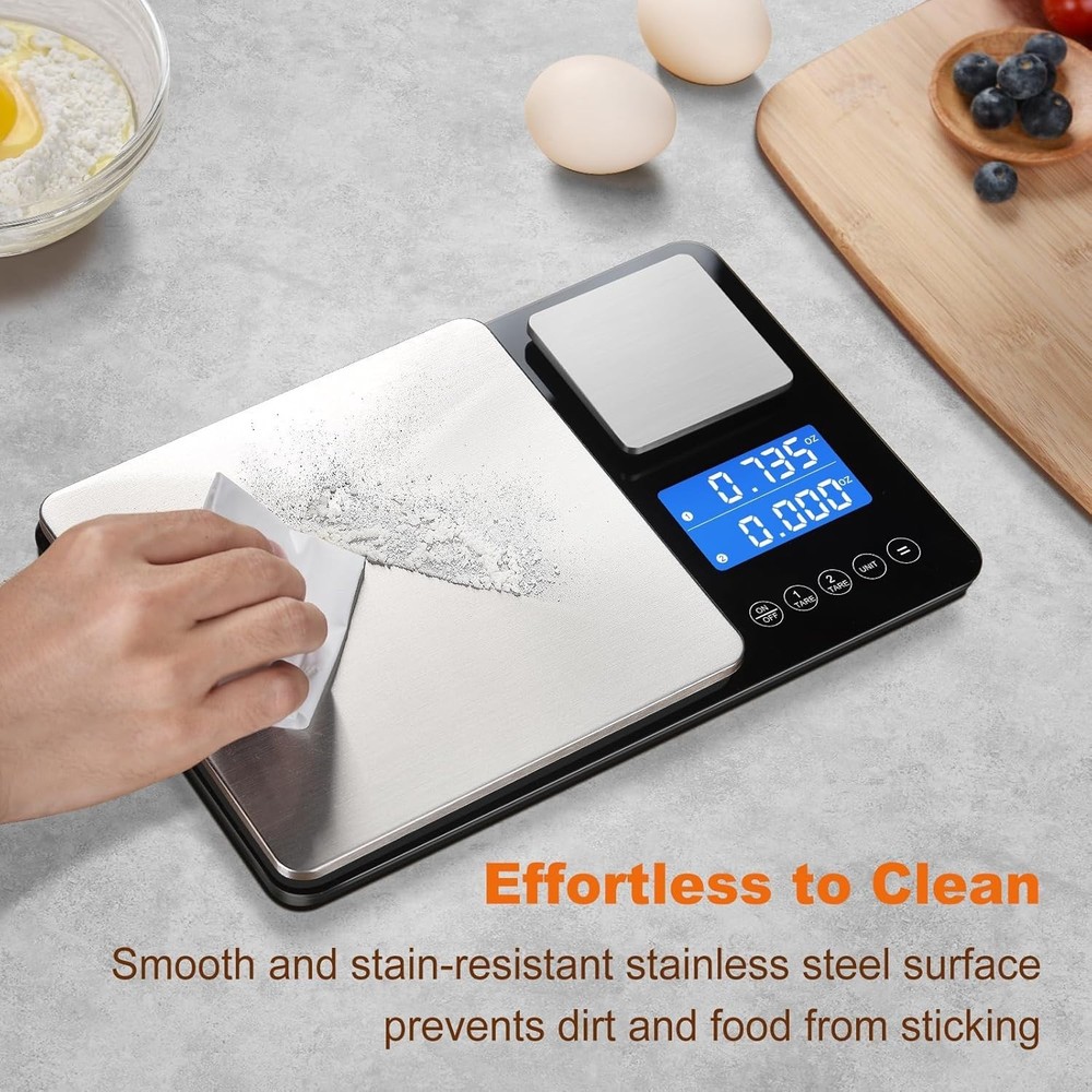 Versatile 7-Unit Kitchen Scale - Tare Function, LCD Display, 33lbs Capacity