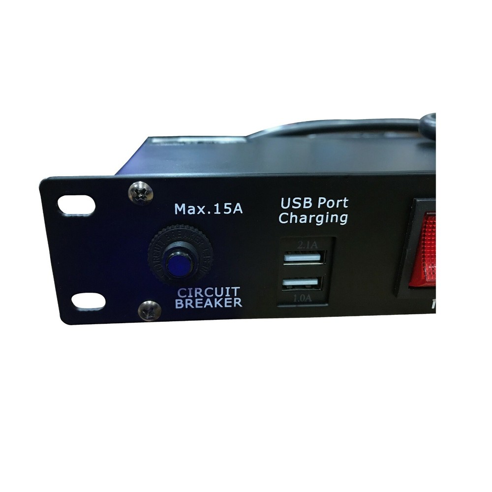 ProX X-PC10USB 10 Plug Rack Mount Power Distribution Switch With 2 USB Charging