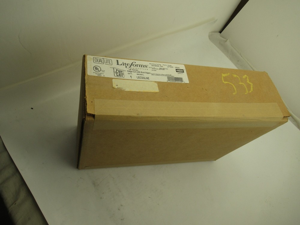 Hubbell LECSGLNE Dual-Lite Exit Sign Edge Lit LED Green