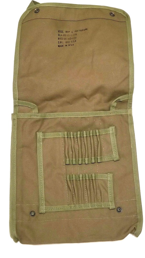 US Made Canvas Map & Photograph Case with Adjustable Shoulder Strap Free Ship
